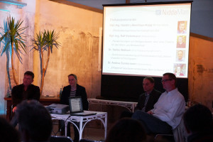 Diskussionsrunde beim zweiten NiddaTalk. Foto: Simone Ziebart, Goethe-Universität Frankfurt am Main